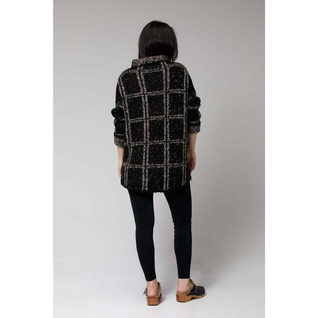 Women's Lia Sweater, Black Windowpane - Sweaters - 6