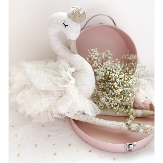 Layla Swan Ballerina Doll, Linen - Soft Dolls - 2
