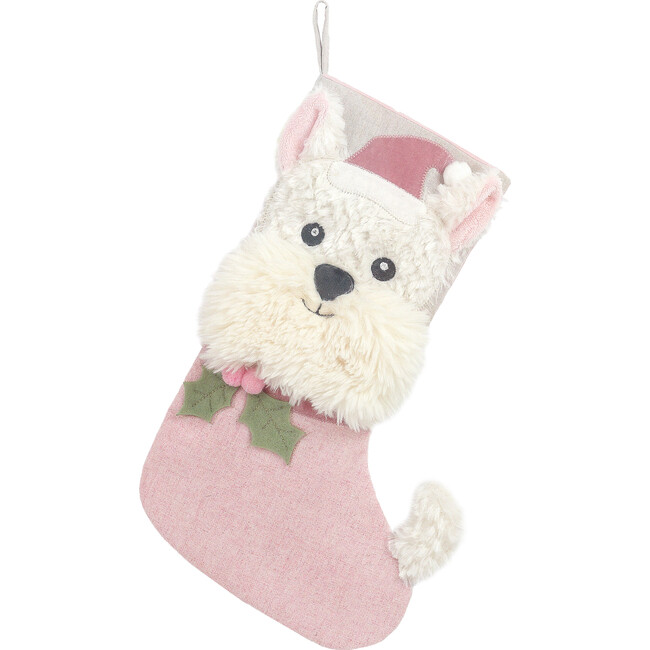 Merry Westie Stocking, Pink - Stockings - 1