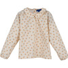 Rachel Collared Blouse, Cream & Orange Ditsy Flower - Shirts - 1 - thumbnail