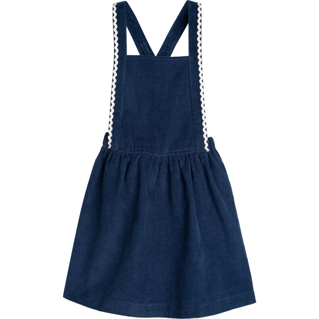 Michelle Pinafore Dress, Navy Blue - Dresses - 1