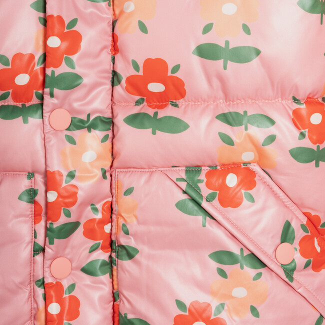 Mattie Puffer Jacket, Dusty Pink Floral - Jackets - 3