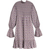 Women's Angela Dress, Grey & Lavender Ditsy Floral - Dresses - 1 - thumbnail