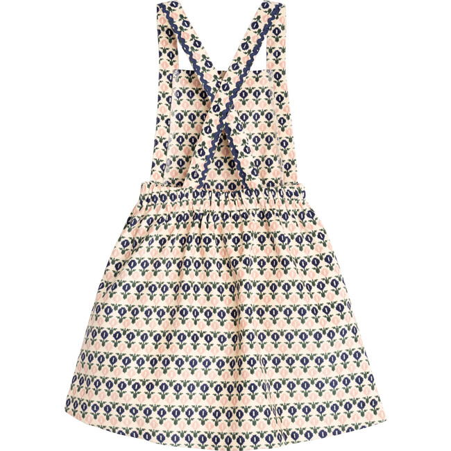 Michelle Pinafore Dress, Retro Pink & Navy Floral
