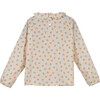 Rachel Collared Blouse, Cream & Orange Ditsy Flower - Shirts - 4 - thumbnail