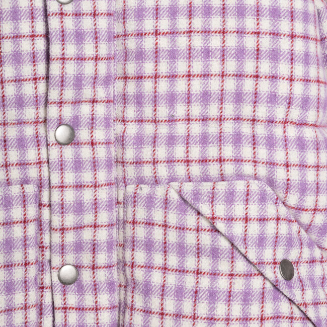 Mattie Puffer Jacket, Violet Check - Jackets - 5