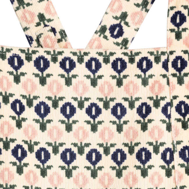 Michelle Pinafore Dress, Retro Pink & Navy Floral - Dresses - 3