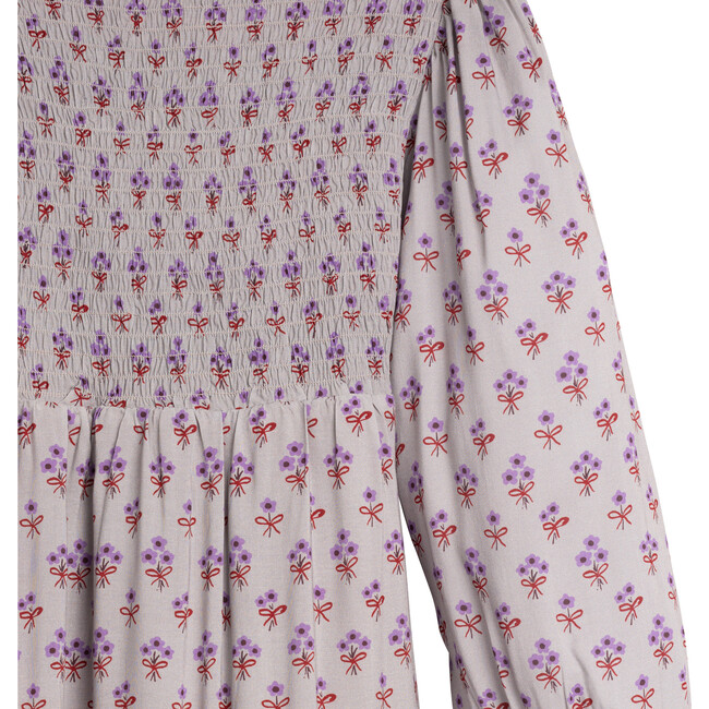 Women's Angela Dress, Grey & Lavender Ditsy Floral - Dresses - 4