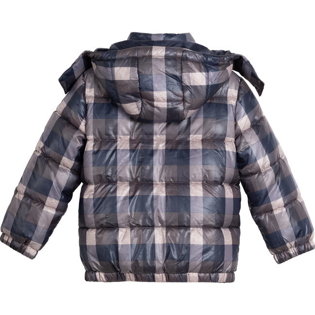 Mattie Puffer Jacket, Brown & Navy Plaid - Jackets - 5