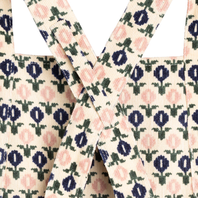 Michelle Pinafore Dress, Retro Pink & Navy Floral - Dresses - 4