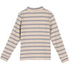 George Button Front Polo, Navy & Tan Stripe - Shirts - 2 - thumbnail