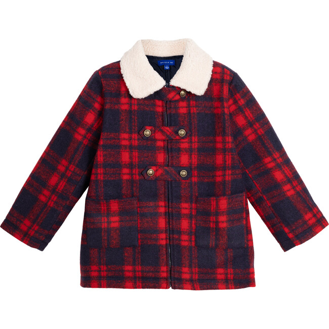 Casey Jacket, Red & Navy Plaid - Jackets - 1