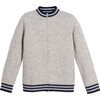 Chase Zip Sweater, Grey & Navy - Sweaters - 1 - thumbnail
