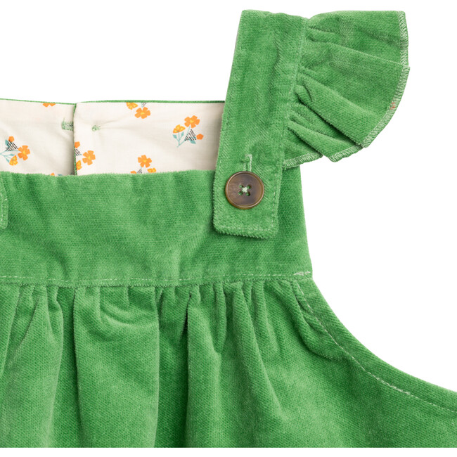 Delphine Dress, Green Velvet - Dresses - 3