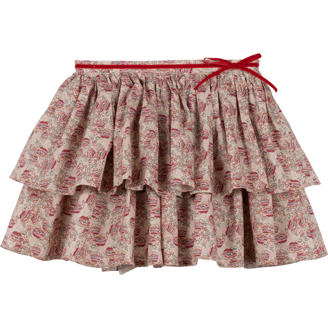 Cecelia Skirt, Pink & Cream Floral - Skirts - 1
