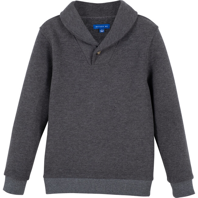 Brooks Collared Sweatshirt, Charcoal - Sweatshirts - 1