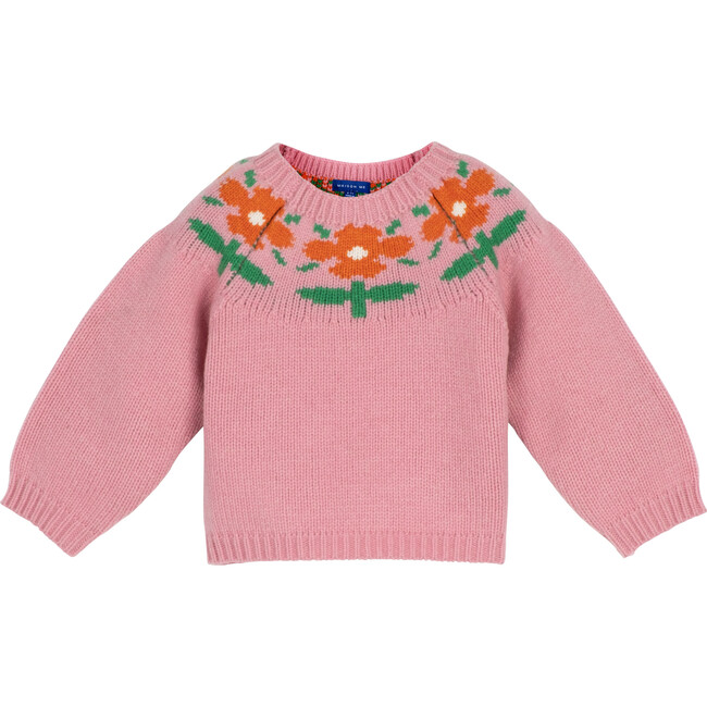 Baby Darcy Sweater, Dusty Pink Floral - Sweaters - 1