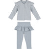 Baby Alexandra Cardigan & Legging Set, Dusty Blue - Mixed Apparel Set - 1 - thumbnail