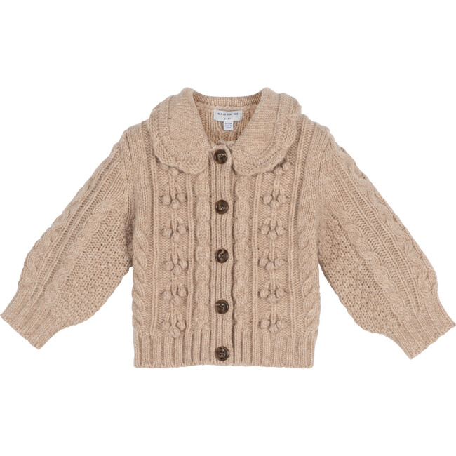 Baby Annie Cardigan, Oatmeal - Sweaters - 1