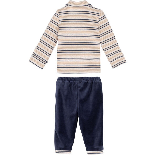 Baby Hank Set, Navy & Tan Stripe
