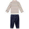 Baby Hank Set, Navy & Tan Stripe - Mixed Apparel Set - 2