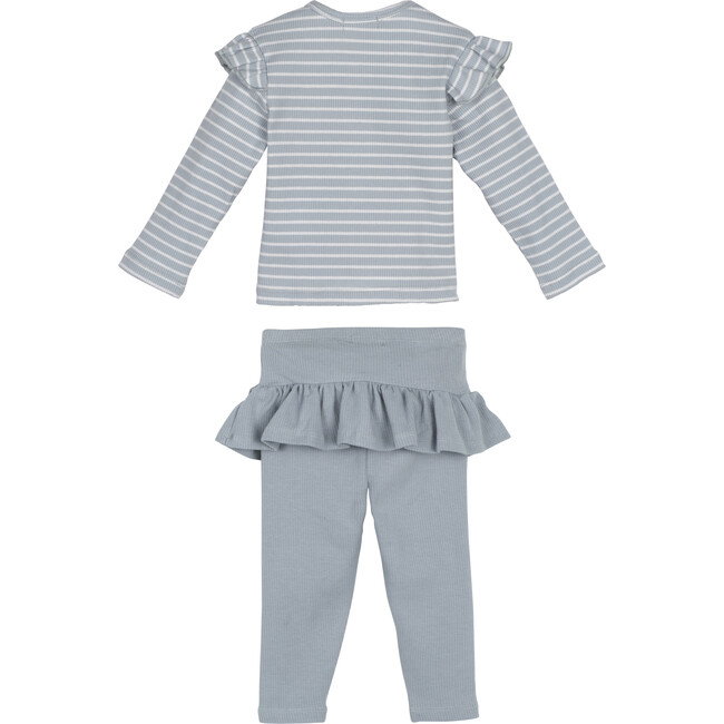 Baby Alexandra Cardigan & Legging Set, Dusty Blue - Mixed Apparel Set - 2