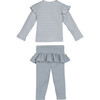 Baby Alexandra Cardigan & Legging Set, Dusty Blue - Mixed Apparel Set - 2
