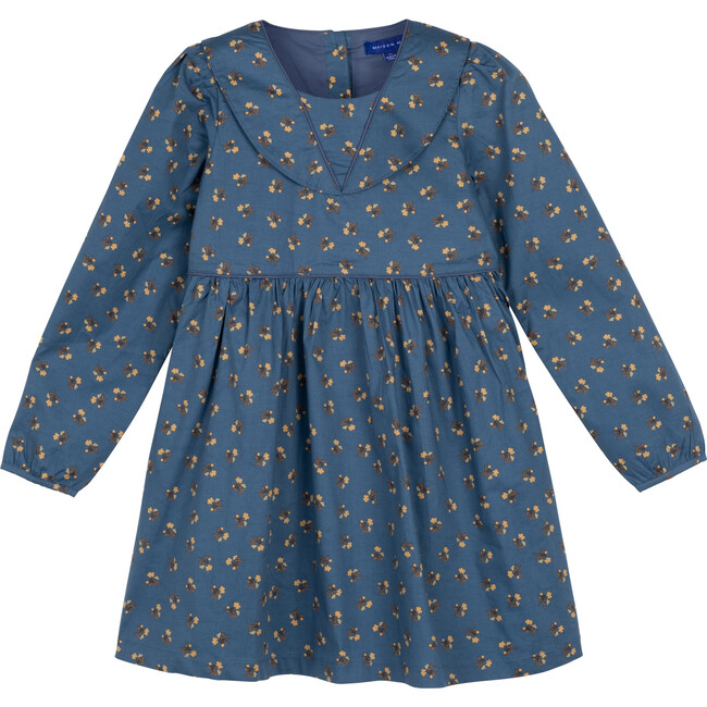 Aja Dress, Blue & Yellow Floral - Dresses - 1