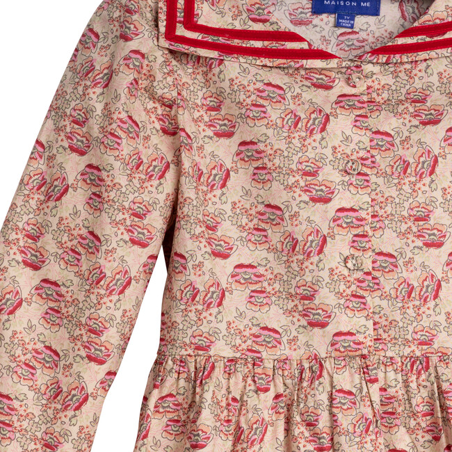 Lindsey Dress, Cream & Pink Floral - Dresses - 4