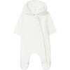 Corduroy Faux-Fur Lined Onesie, White - Onesies - 1 - thumbnail
