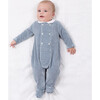 Striped Velour Pajamas, Sky Blue - Pajamas - 2