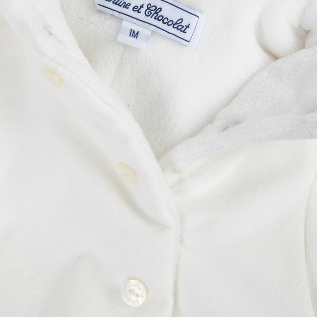 Corduroy Faux-Fur Lined Onesie, White - Onesies - 3
