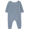Striped Velour Pajamas, Sky Blue - Pajamas - 4