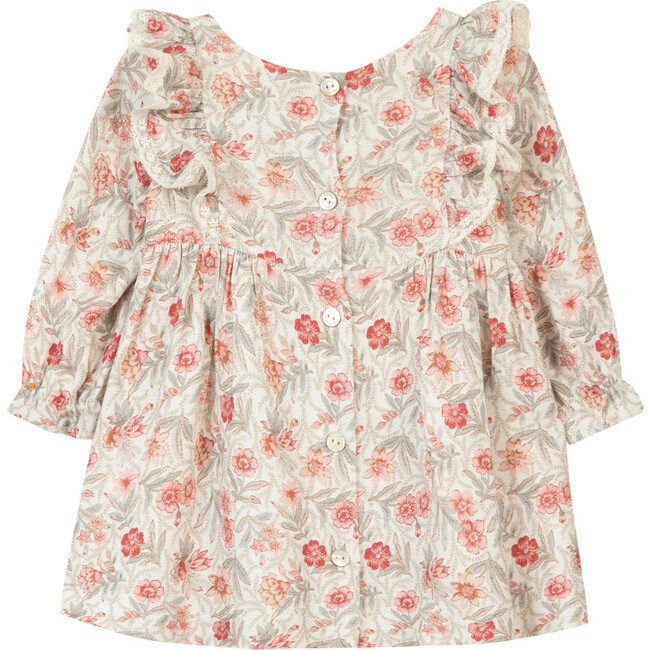 Romantic Floral & Vintage Lace Dress, Pink - Dresses - 4