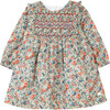 Liberty Print Smocked Baby Dress, Green - Dresses - 1 - thumbnail