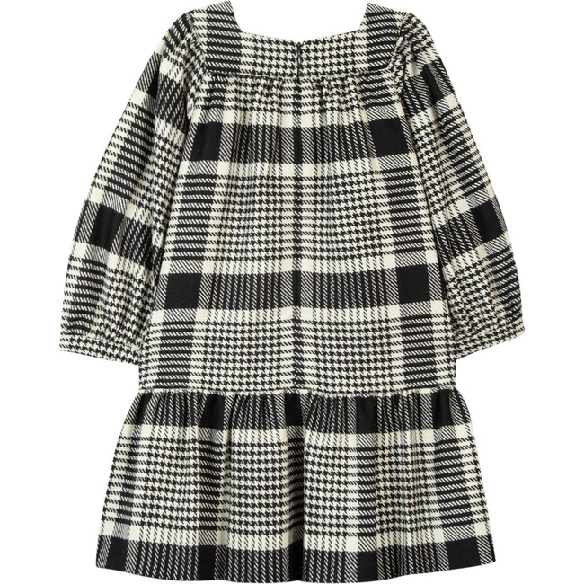 Retro Houndstooth Cotton-Blend Dress, Black - Dresses - 4