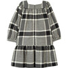 Retro Houndstooth Cotton-Blend Dress, Black - Dresses - 4