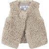 Faux Sheepskin Layering Vest, Brown - Vests - 1 - thumbnail