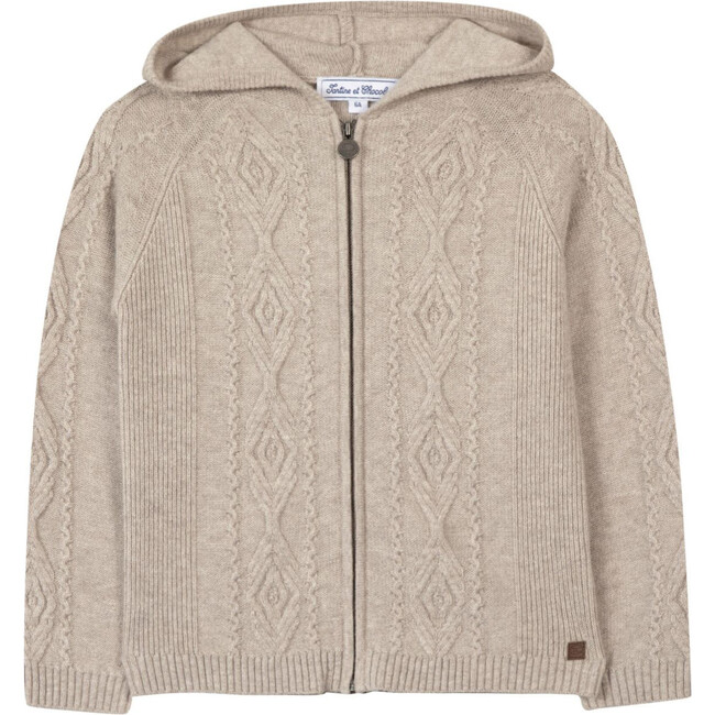 Cable Knit Hoodie Sweater, Oatmeal