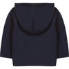 Cable Knit Baby Hoodie, Navy - Sweaters - 2