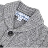Shawl Collar Cable Knit Cardigan, Grey - Sweaters - 3