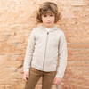 Cable Knit Hoodie Sweater, Oatmeal - Cardigans - 2