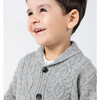 Shawl Collar Cable Knit Cardigan, Grey - Sweaters - 5
