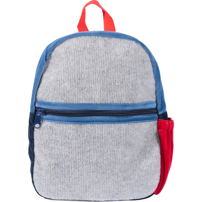 Hook & Loop Kid's Backpack, Grey/Blue - Backpacks - 1