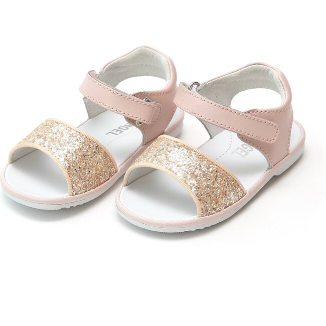 Baby Elise Glitter Open Toe Sandal, Pink - Sandals - 1
