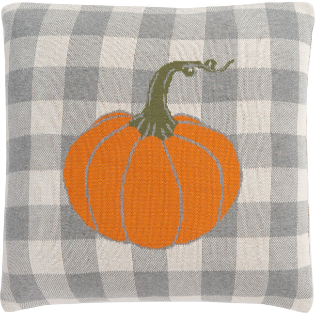 Fall Pumpkin Pillow, Grey