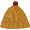 Alpaca Pom Pom Beanie, Gold - Hats - 1 - thumbnail