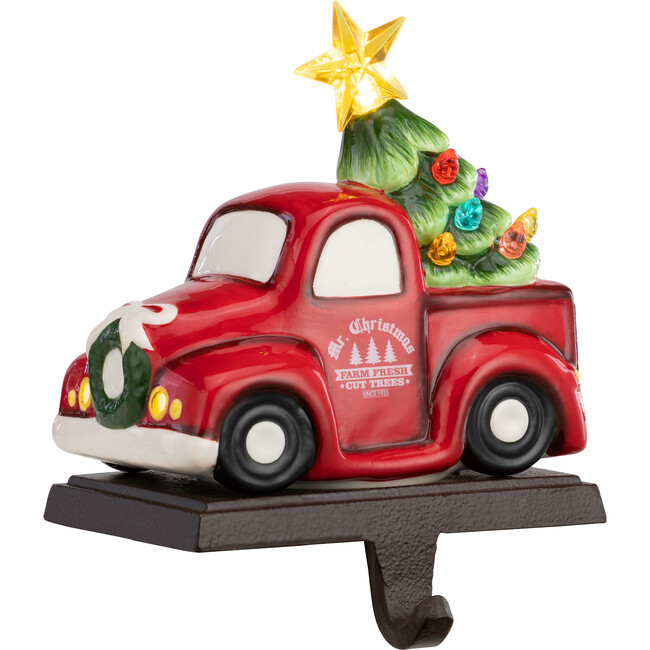 Illuminated Stocking Hanger, Red Truck