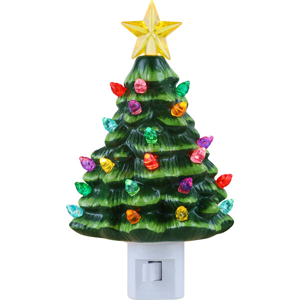 Nostalgic Tree Nightlight, Green - Mr. Christmas Lighting | Maisonette