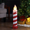 Blow Mold Stripe Candle, Red/White - Accents - 2